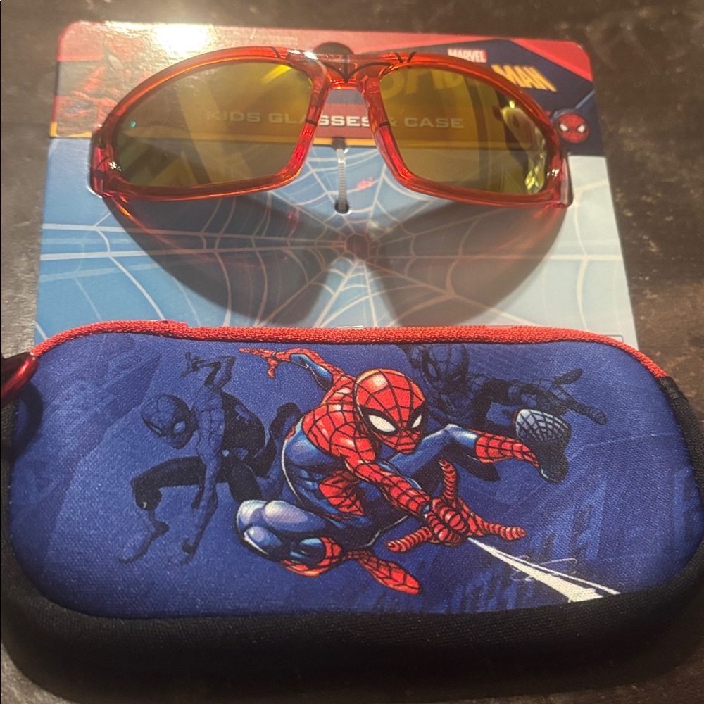 Marvel Blue and Red Spider-Man Kids Glasses with Case